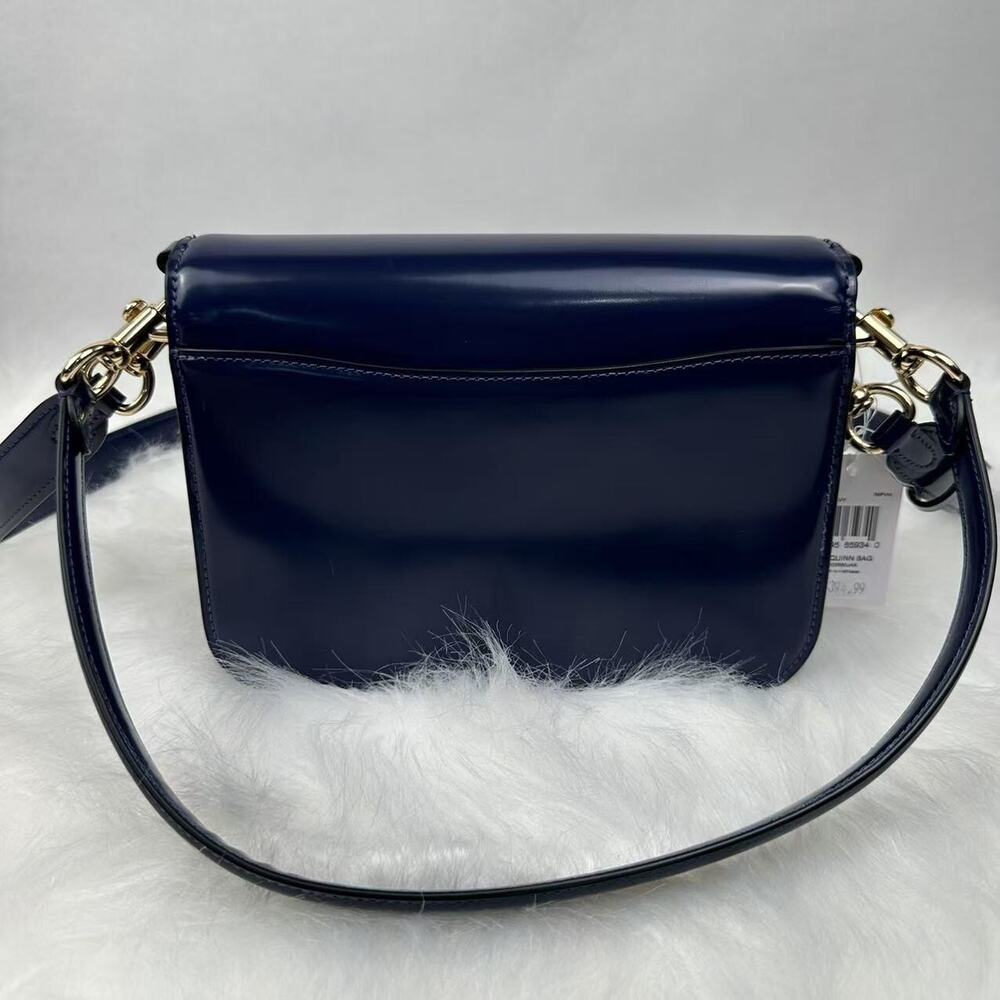 Coach Quinn Shoulder Crossbody Bag In Novelty Leather/True Navy CY657 NWT - Picture 5 of 9